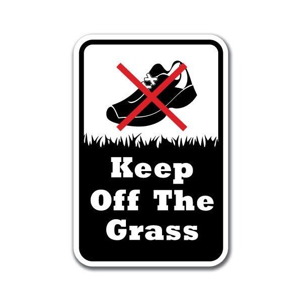 18 in Height, 0.12 in Width, Aluminum, 12" x 18", A-1218 Keep Off Grass - KOG